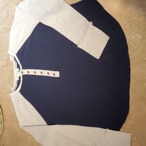 Treasure & Bond Navy/ Gray Henley Top M
